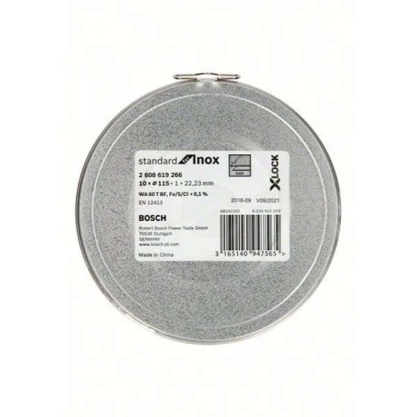 Отрезной диск Standard for Inox X-LOCK 115x1x22.23 мм прямой 10шт Bosch 2608619266