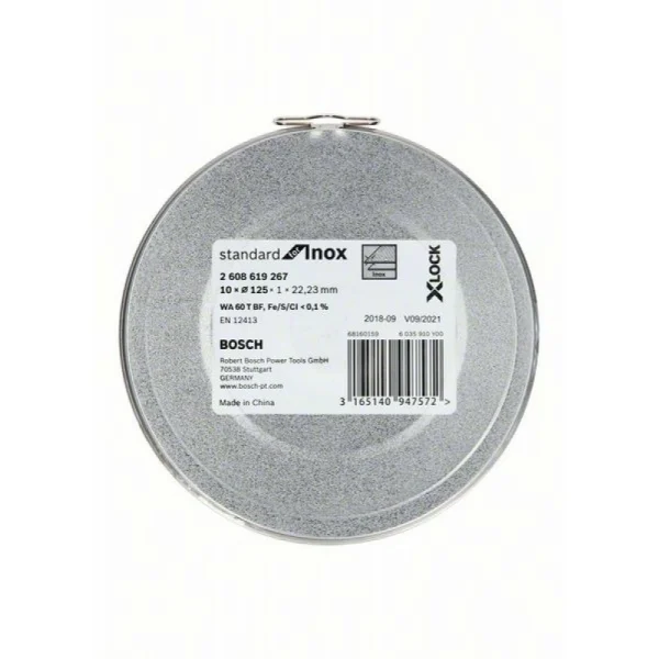 Отрезной диск Standard for Inox X-LOCK 125x1x22.23 мм прямой 10шт Bosch 2608619267
