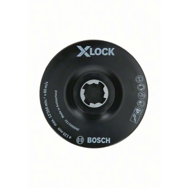 Опорная тарелка X-LOCK на липучке с держателем в центре 125 мм (для SCM кругов) Bosch 2608601724
