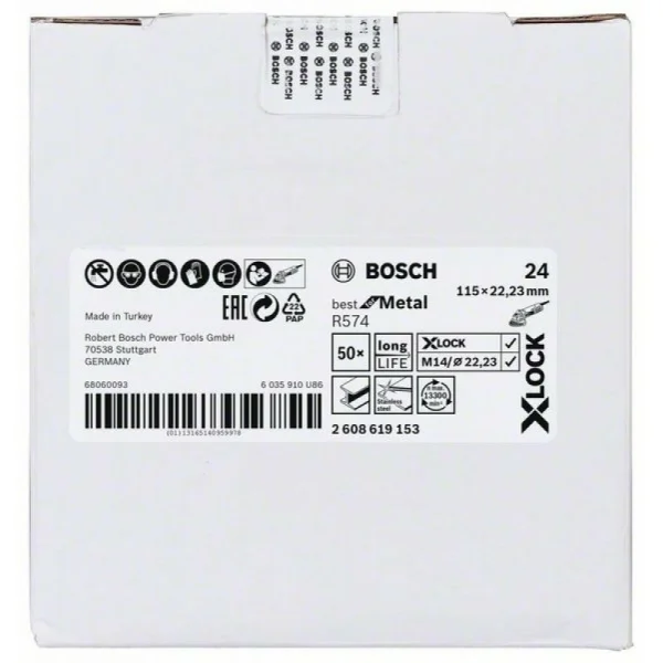 Фибровый шлифкруг R574 Best for Metal X-LOCK 115 мм G24 Bosch 2608619153