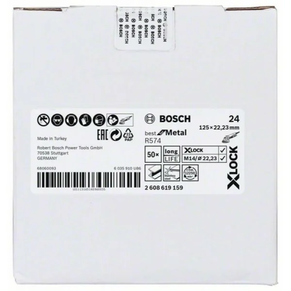 Фибровый шлифкруг R574 Best for Metal X-LOCK 125 мм G24 Bosch 2608619159