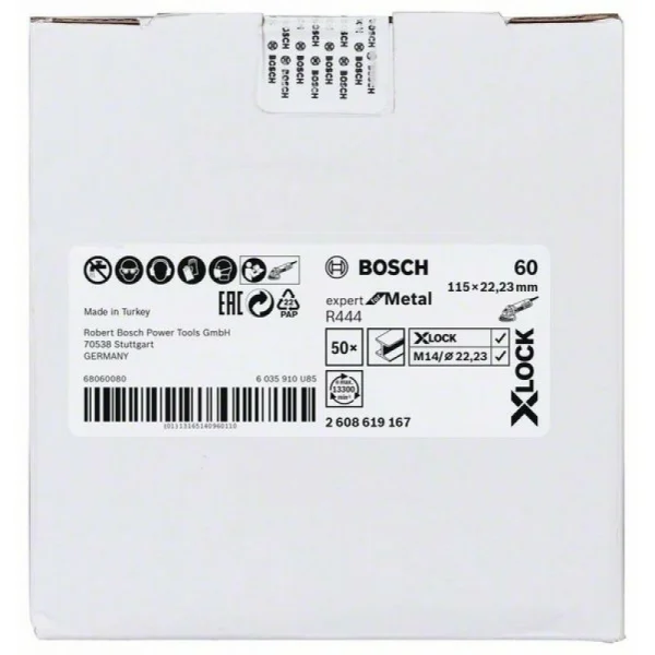 Фибровый шлифкруг R444 Expert for Metal X-LOCK 115 мм G60 Bosch 2608619167