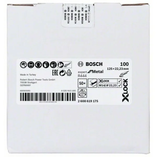 Фибровый шлифкруг R444 Expert for Metal X-LOCK 125 мм G100 Bosch 2608619175