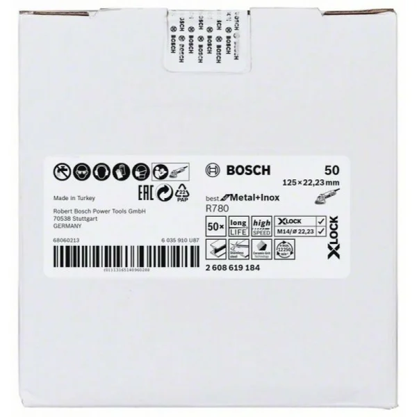 Фибровый шлифкруг R780 Best for Metal+Inox X-LOCK 125 мм G50 Bosch 2608619184