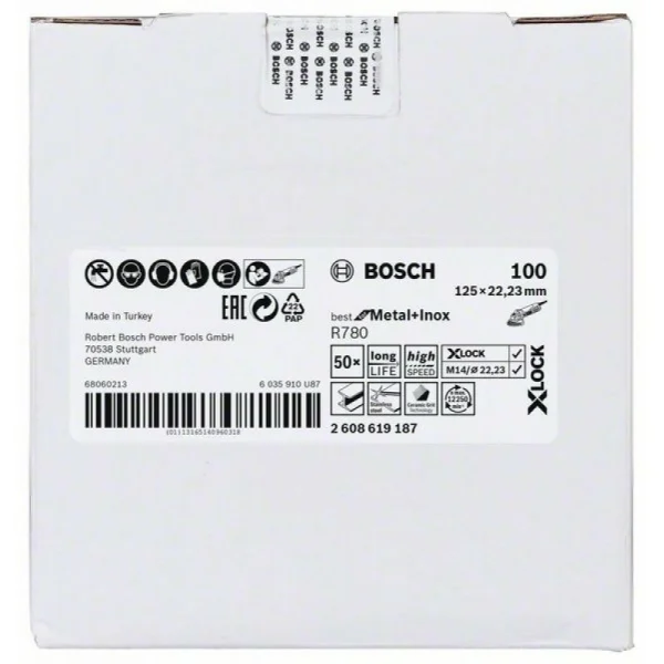 Фибровый шлифкруг R780 Best for Metal+Inox X-LOCK 125 мм G100 Bosch 2608619187