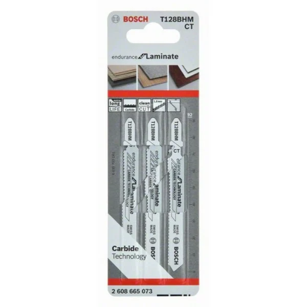 Лобзиковая пилка 3 шт. T128BHM Endurance for Laminate Bosch 2608665073 — изображение 2
