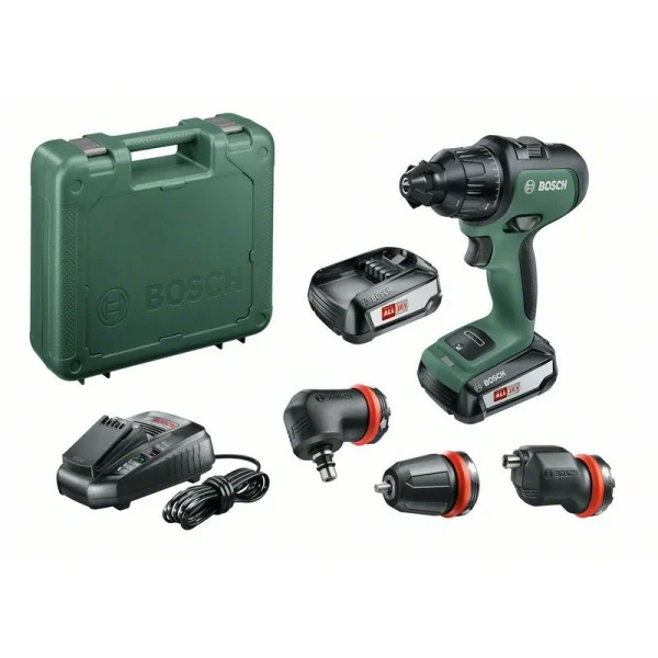 Аккумуляторная ударная дрель-шуруповерт Bosch AdvancedImpact18 (2 акк.) SET (с угловой и эксцентриковой насадкой) 06039B5103