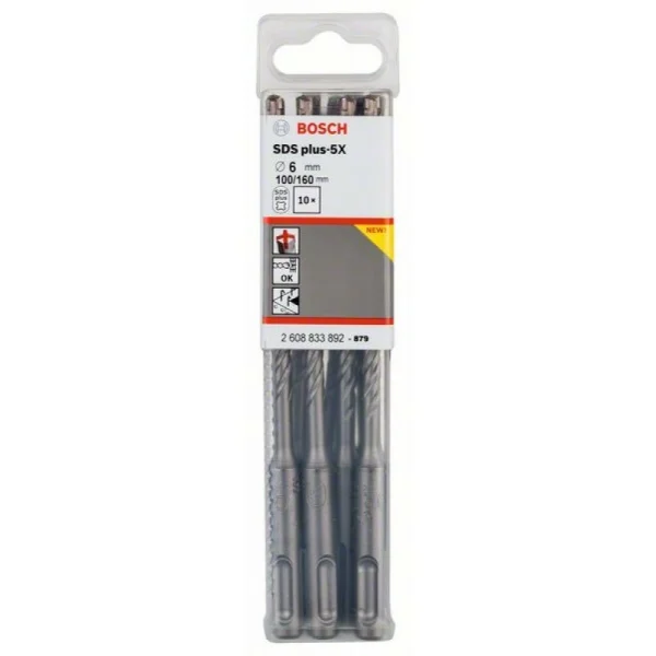 Бур SDS-plus-5X 6x100x160 мм Bosch 2608833892 — изображение 2