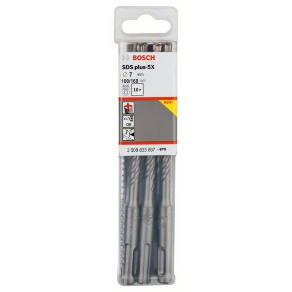 Бур SDS-plus-5X 7x100x160 мм Bosch 2608833897 — изображение 2