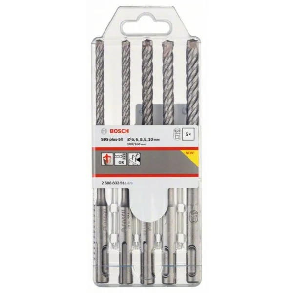 Набор из буров SDS-plus-5X (6; 6; 8; 8; 10 мм) Bosch 2608833911