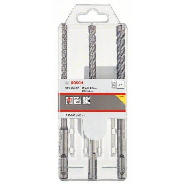 Набор из 3 буров SDS-plus-5X (6; 8; 10 мм) Bosch 608833912