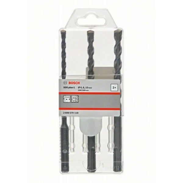 Набор буров SDS plus-1 6/8/10x160 мм Bosch 2608579118