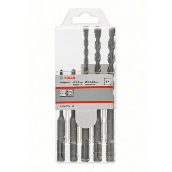 Набор буров SDS plus-1 5/6/6/8/10x160 мм Bosch 2608579119