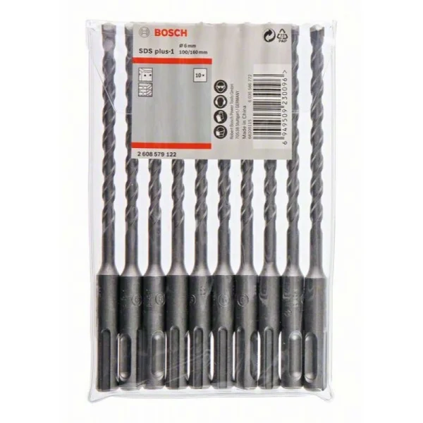 Бур по бетону 10 шт. SDS plus-1 6x100x160 мм Bosch 2608579122