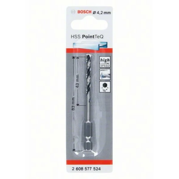 Сверло HSS PointTeQ HEX 4.2 мм Bosch 2608577524