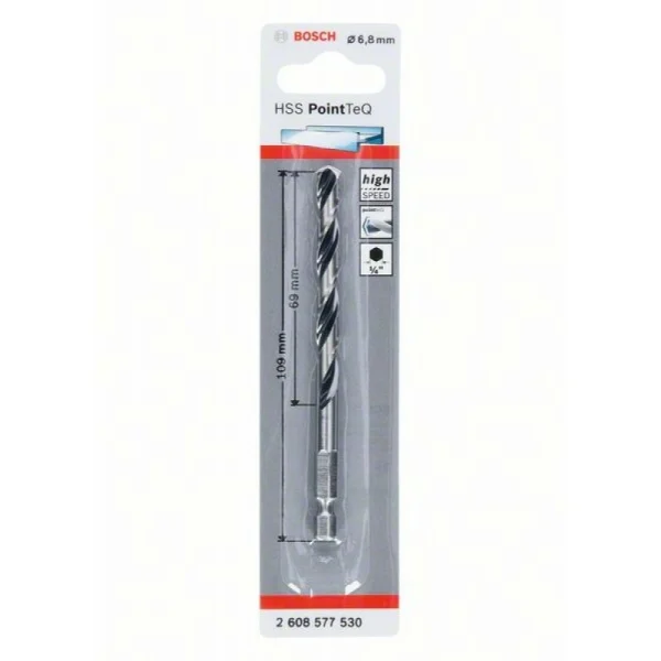 Сверло HSS PointTeQ HEX 6.8 мм Bosch 2608577530