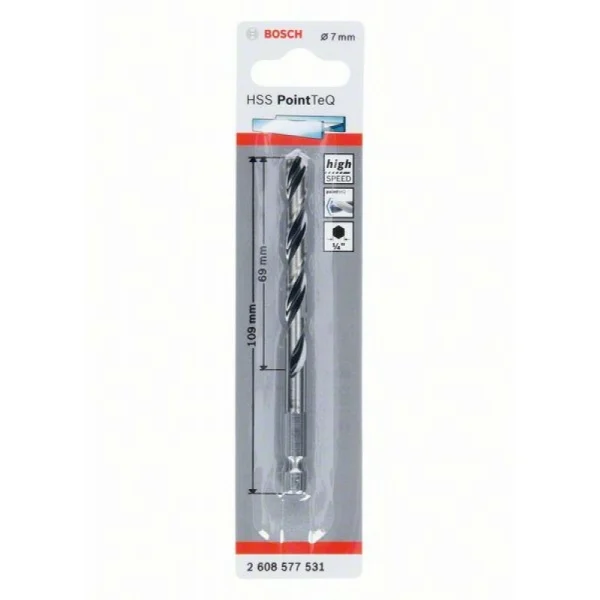 Сверло HSS PointTeQ HEX 7.0 мм Bosch 2608577531
