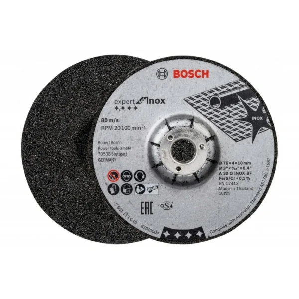 Обдирочный круг (2 шт.) Expert for INOX 76 x 4 x 10 мм для GWS 12V-76, вогнутый Bosch 2608601705 — изображение 2