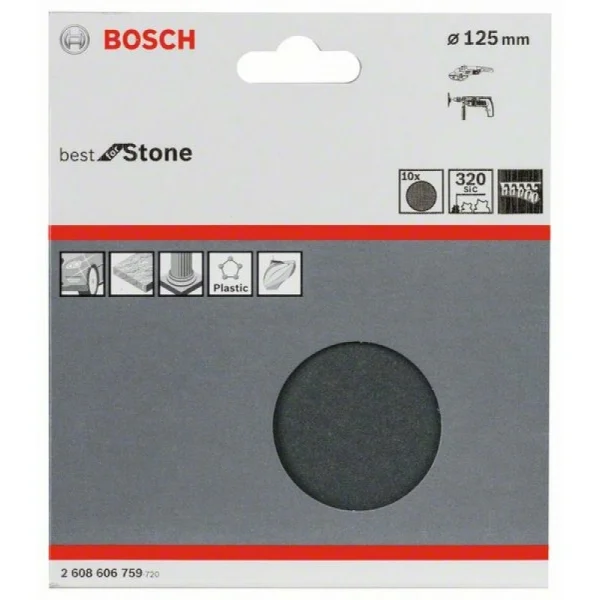 Набор из 10 шлифлистов F355 125 мм, 320 Bosch 2608606759 — изображение 2