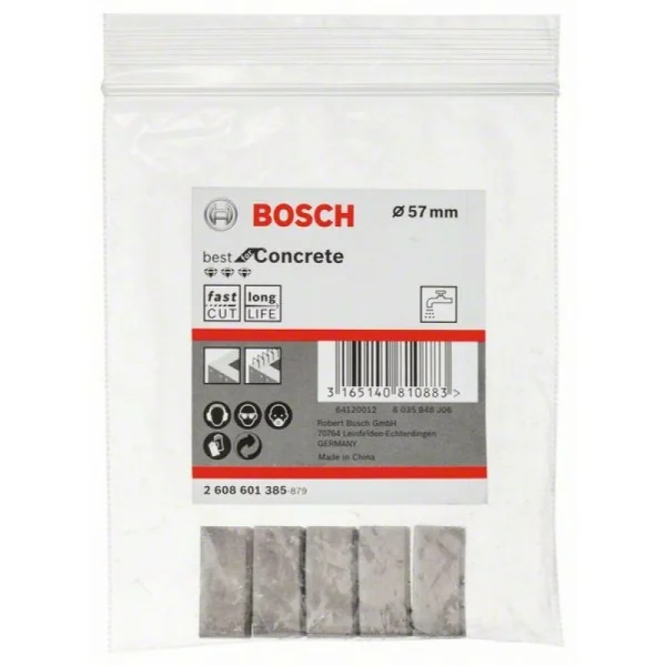 Сегменты для алмазных коронок 57 мм (5 шт) Bosch 2608601385