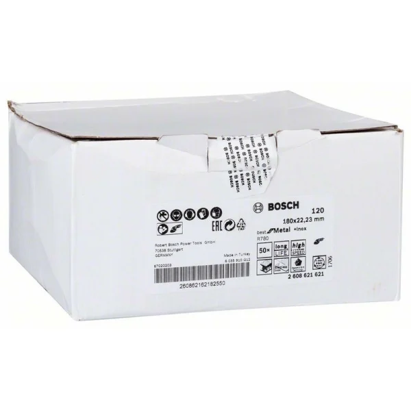 Фибровый шлифкруг R780 Best for Metal+Inox, 180 мм, G120 Bosch 2608621621